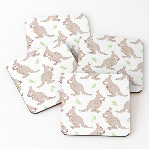 Item preview, Kangaroo Mom And Baby With Flower  designed and sold by ConcorStore.