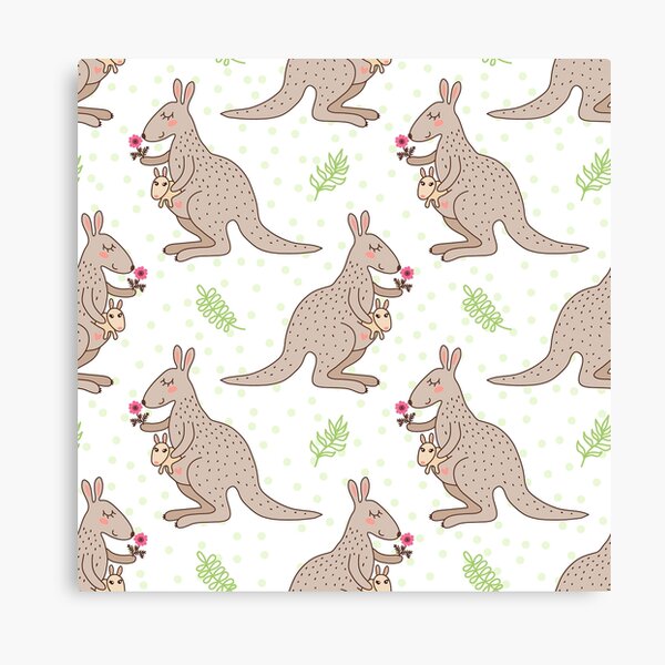 Item preview, Kangaroo Mom And Baby With Flower  designed and sold by ConcorStore.
