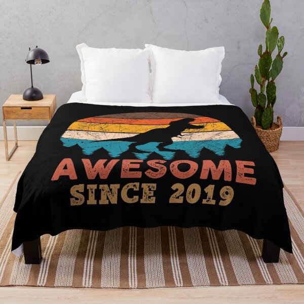 Item preview, Awesome Since 2019 Retro Vintage Dinosaur 2nd Birthday Gift designed and sold by designbychow.