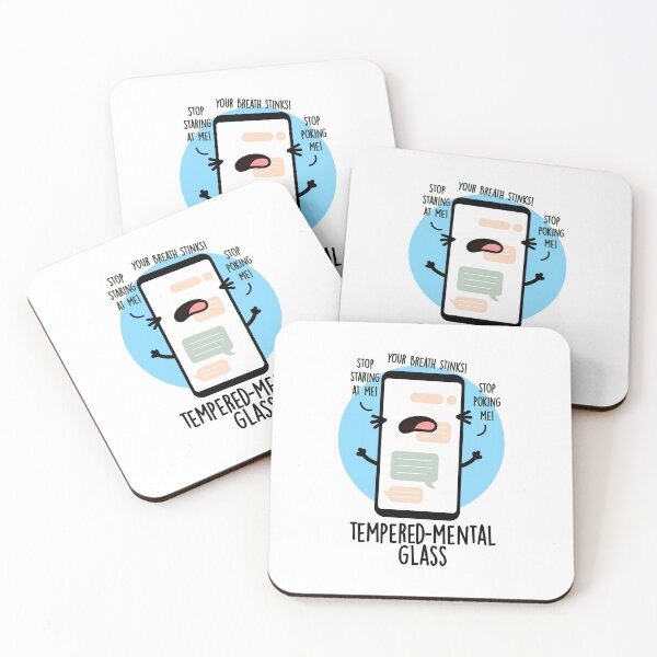 Item preview, Tempered-mental Glass Funny Cellphone Puns  designed and sold by punnybone.