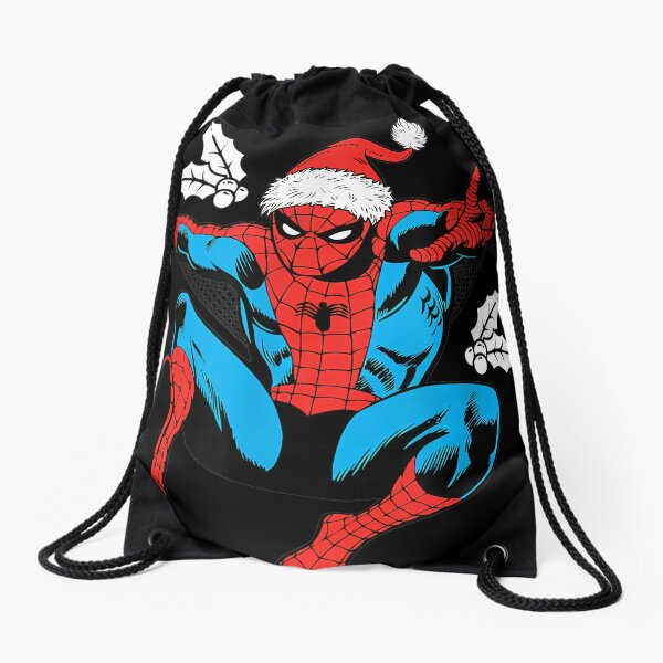 SHBOR Spider Man Classic Basic Red Logo Drawstring Backpack Bag 