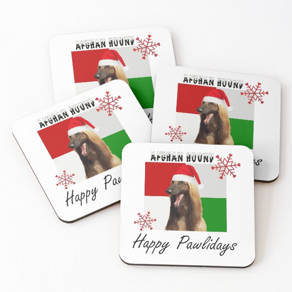 Item preview, Happy Pawlidays – Christmas Afghan Hound Dog Design w/ Santa Hat designed and sold by platinumblks.