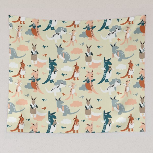 Item preview, Multicolor Abstract Kangaroos Clouds  designed and sold by HauckClothing.