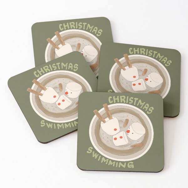 Item preview, Marshmallow Snowman Swimming in Holiday Drink designed and sold by aaalou.