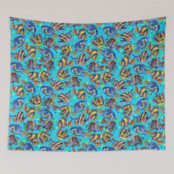 Item preview, Colorful Abstract Fishes  designed and sold by HauckClothing.