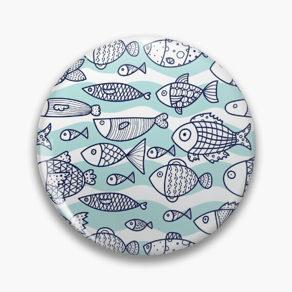 Item preview, Fish Simple Illustration Wave Background  designed and sold by HauckClothing.