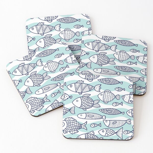 Item preview, Fish Simple Illustration Wave Background  designed and sold by HauckClothing.