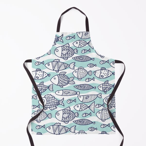 Item preview, Fish Simple Illustration Wave Background designed and sold by HauckClothing.