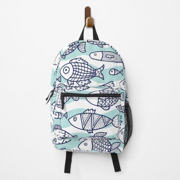 Item preview, Fish Simple Illustration Wave Background designed and sold by HauckClothing.