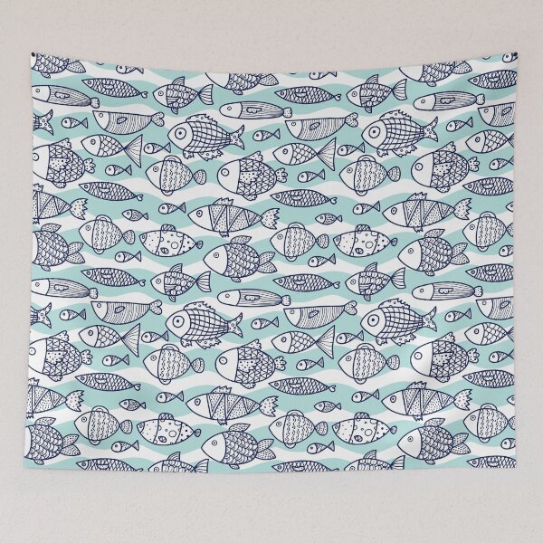 Item preview, Fish Simple Illustration Wave Background  designed and sold by HauckClothing.