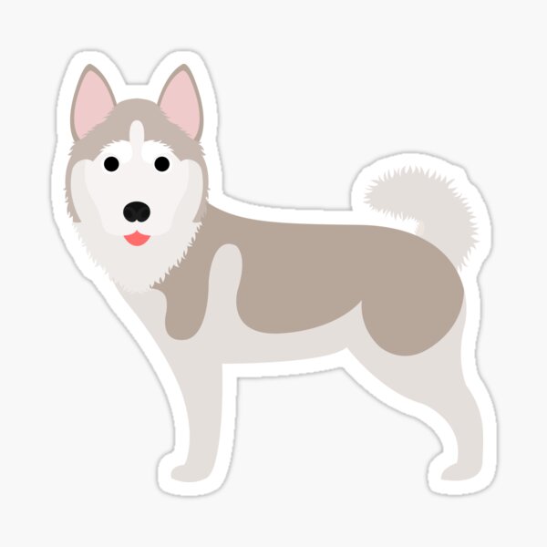 Grey Husky Sticker