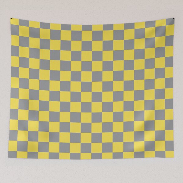 Item preview, Checkerboard Mini Check Pattern in Lemon Yellow and Light Grey designed and sold by kierkegaard.