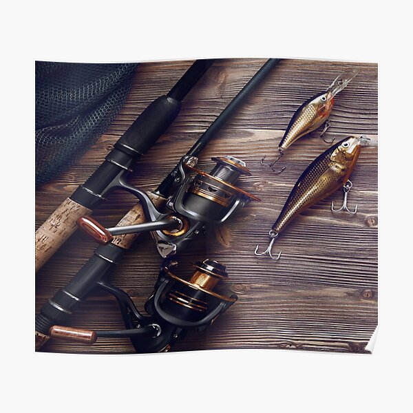 Advertisement Man Cave Tackle Poster CATCH THE WINNERS Vintage Fishing Lures 
