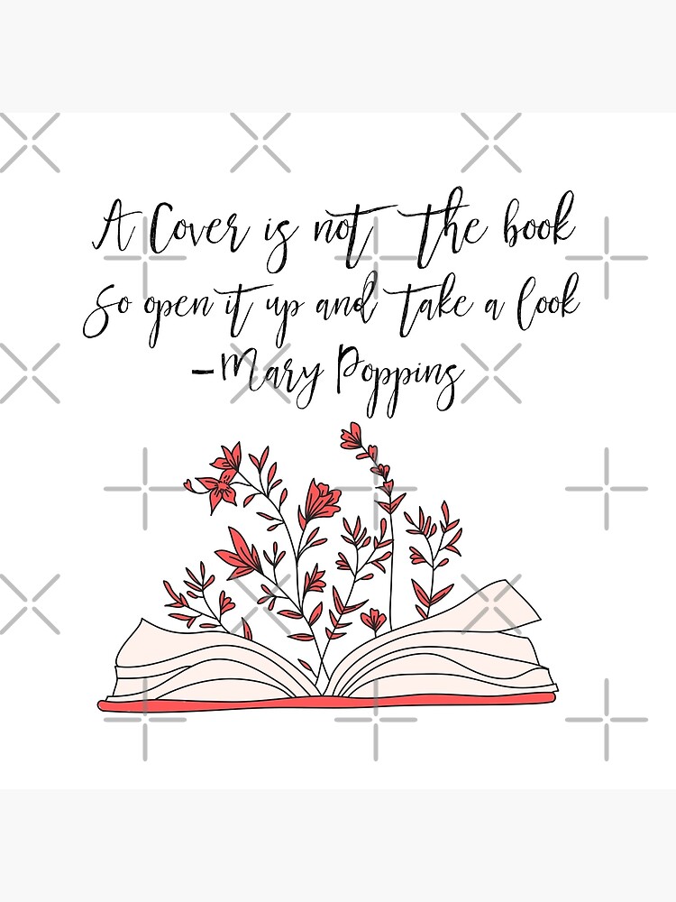 Thumbnail 2 of 2, Tote Bag, A Cover is Not The Book So Open it Up and Take a Look Mary Poppins designed and sold by Dollfacedesign.