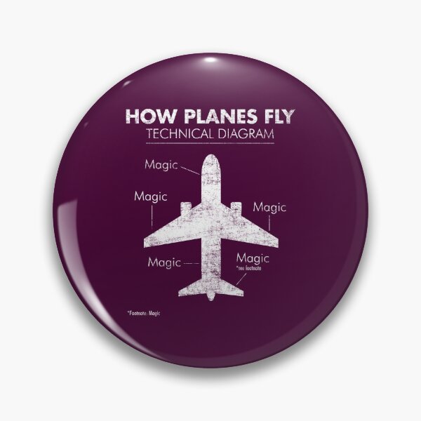 Item preview, Funny Airplane Pilot Aviator Magic How Do Planes Fly Diagram designed and sold by niftee.