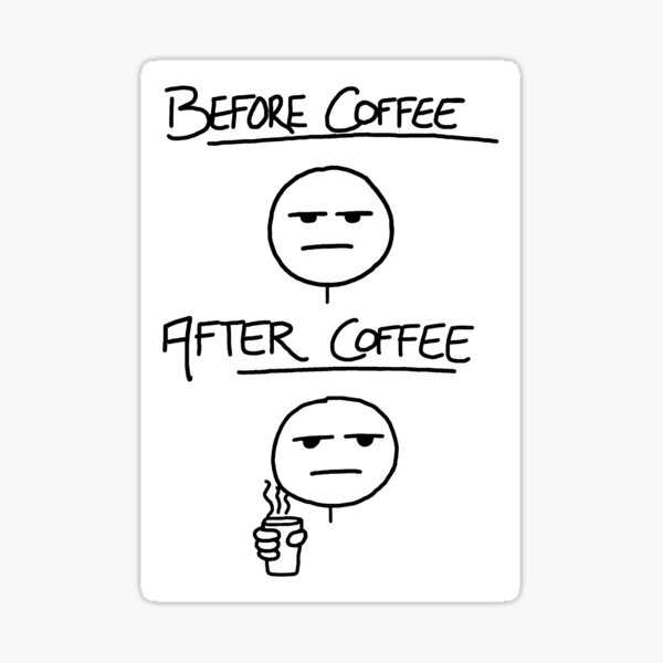 Before Coffee After Coffee Sticker For Sale By Nickwoods Redbubble
