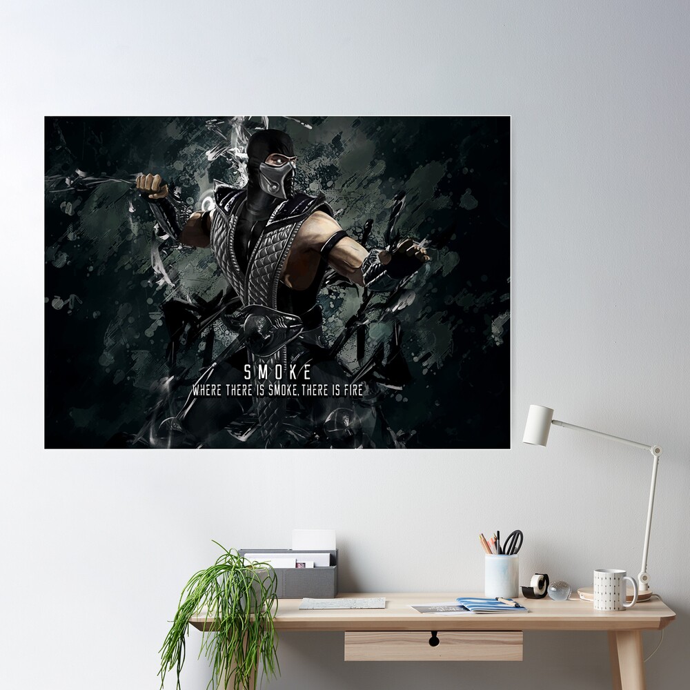 Mortal Kombat Ninjas Poster Original Art - Scorpion Sub-Zero Reptile Smoke  NEW