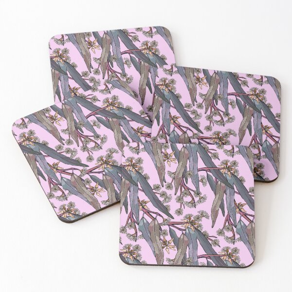 Item preview, Eucalyptus Garden Leaves - Summer Blues and Pinks designed and sold by Sketchbook Designs.
