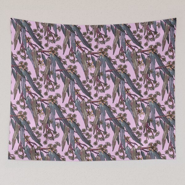 Item preview, Eucalyptus Garden Leaves - Summer Blues and Pinks designed and sold by Sketchbook Designs.