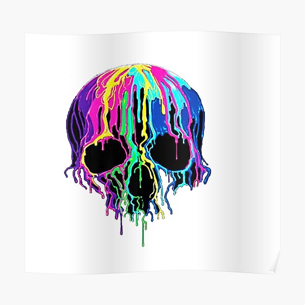 paint dripped down skull music video