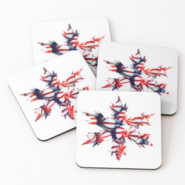 Item preview, Xmas Snowflakes Peppermint White Red Star by Iritof designed and sold by iritof.