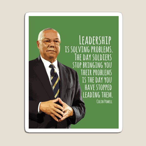 Aperçu de l'œuvre Citation de Colin Powell | Le leadership résout les problèmes | Motivation | Inspiration | Secrétaire d'État américain | Art mural | Imprimer créée et vendue par SmashingInkster.