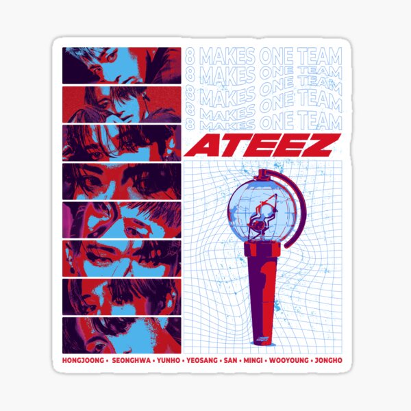 Item preview, Ateez OT8 Retro Streetwear Inspired Design designed and sold by kpopislifeshop.