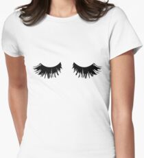 Eyelash Print Women's Fitted T-Shirt