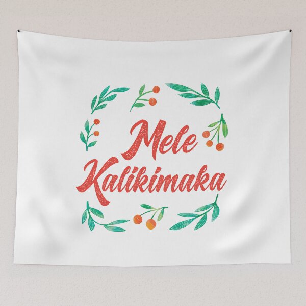 Item preview, Mele Kalikimaka Hawaii Holiday Christmas Wreath designed and sold by alohagiftbox.