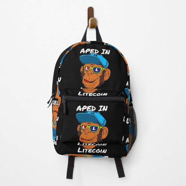 Item preview, Aped Into Litecoin LTC Monkey Ape Crypto Cryptocurrency designed and sold by Bitcoin-Fashion.
