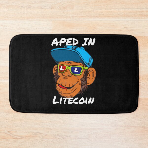 Item preview, Aped Into Litecoin LTC Monkey Ape Crypto Cryptocurrency designed and sold by Bitcoin-Fashion.