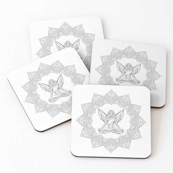 Item preview, Yoga, meditation, mandala, angel wings, angels, OM designed and sold by MartinEngel.