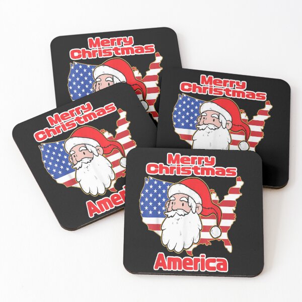 Item preview, Merry Christmas America Santa Claus Funny Usa Flag Cartoon designed and sold by be-awesome-.