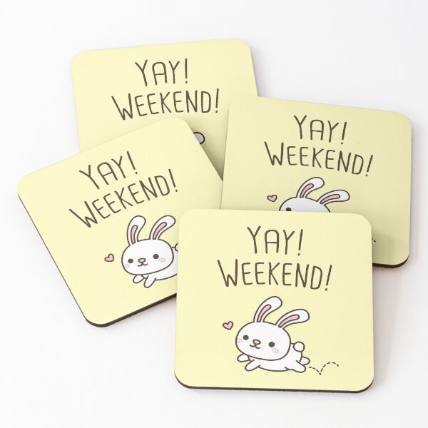 Item preview, Yay Weekend, Cute Hopping Bunny Rabbit designed and sold by rustydoodle.