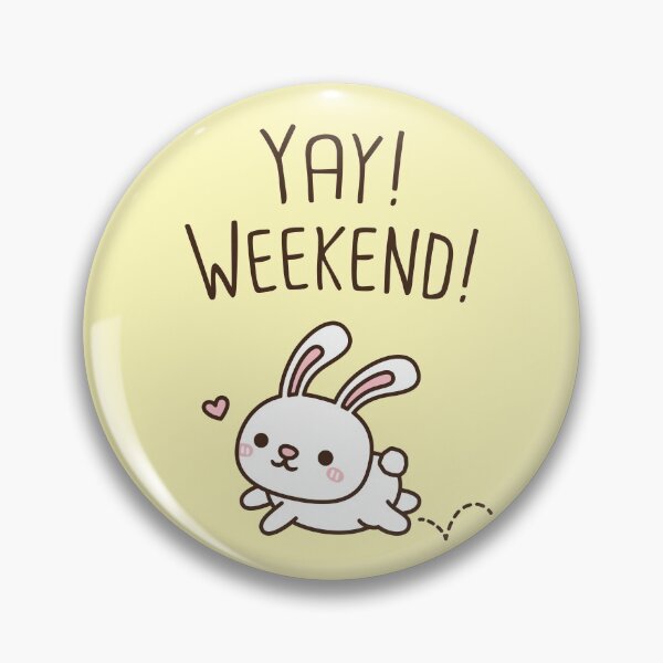 Item preview, Yay Weekend, Cute Hopping Bunny Rabbit designed and sold by rustydoodle.