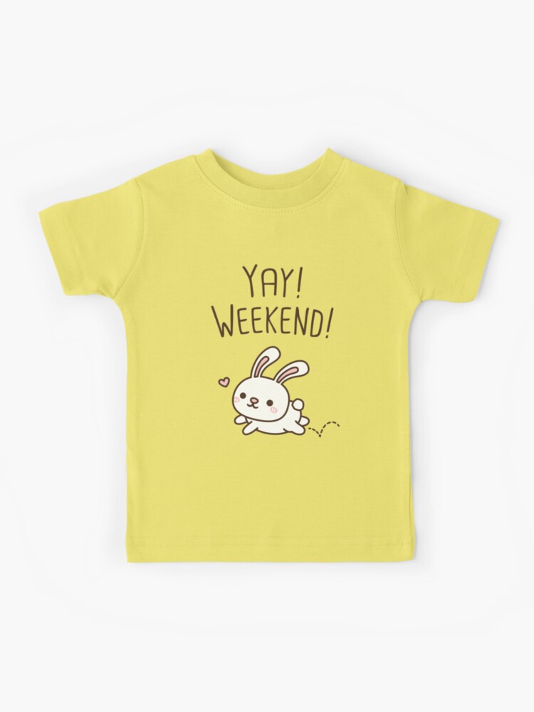 Yay Weekend, Cute Hopping Bunny Rabbit