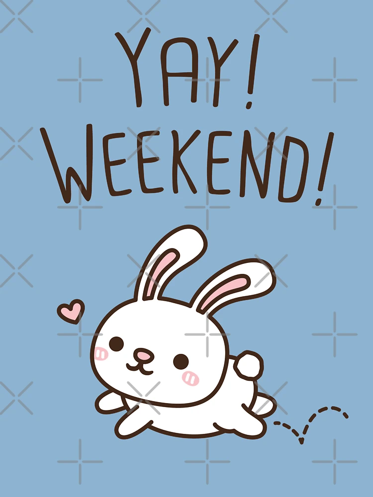 Yay Weekend, Cute Hopping Bunny Rabbit Kids T-Shirt for Sale by  rustydoodle