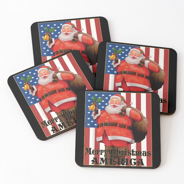 Item preview, Merry Christmas America Santa Claus Funny Usa Flag vintage designed and sold by be-awesome-.