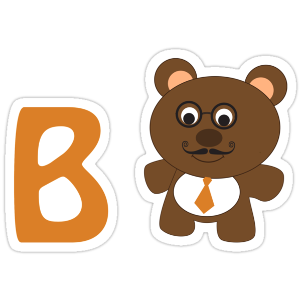 "B - Bear " Stickers By Middalia Wayman | Redbubble