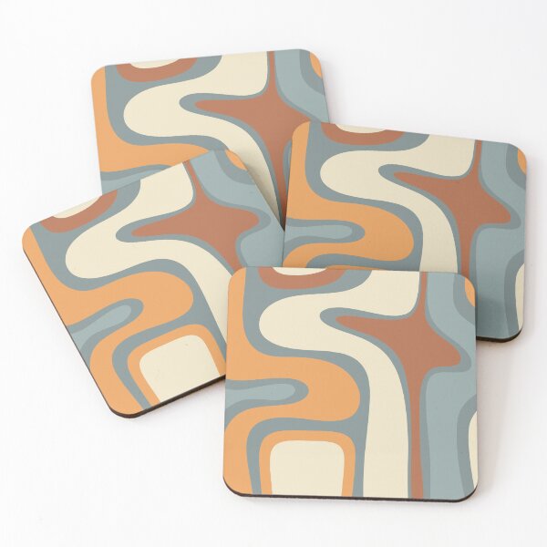 Item preview, Copacetic Retro Abstract Slate Blue Orange Rust Cream designed and sold by kierkegaard.