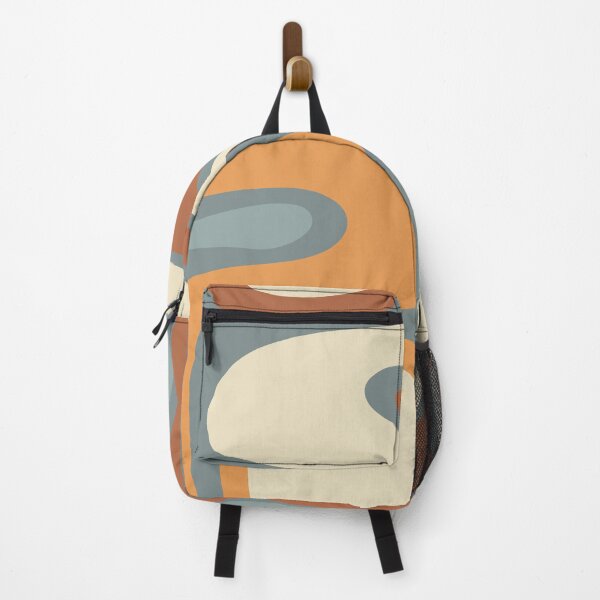 Item preview, Copacetic Retro Abstract Slate Blue Orange Rust Cream designed and sold by kierkegaard.