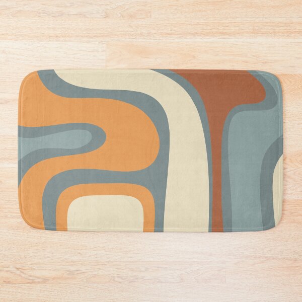 Item preview, Copacetic Retro Abstract Slate Blue Orange Rust Cream designed and sold by kierkegaard.