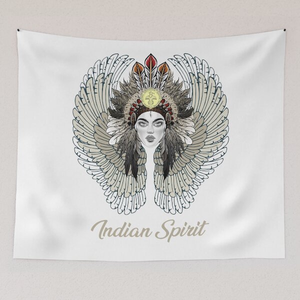 Item preview, American Indian woman with feathers and angel wings designed and sold by MartinEngel.