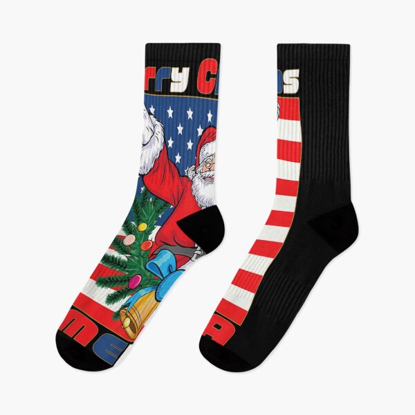 Item preview, Merry Christmas America Santa Claus Funny Usa Flag Cartoon designed and sold by be-awesome-.