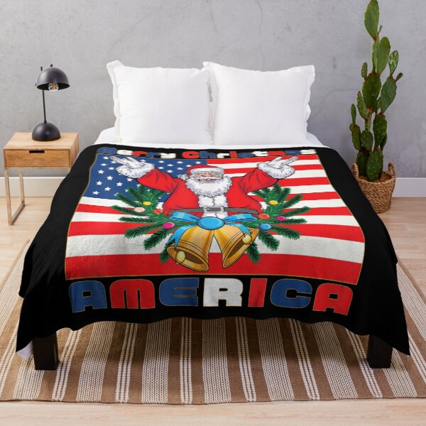 Item preview, Merry Christmas America Santa Claus Funny Usa Flag Cartoon designed and sold by be-awesome-.