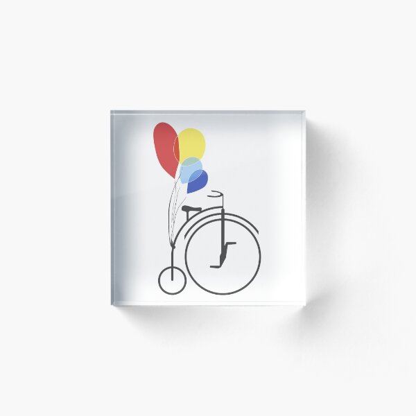 Penny Farthing with Balloons Acrylic Block