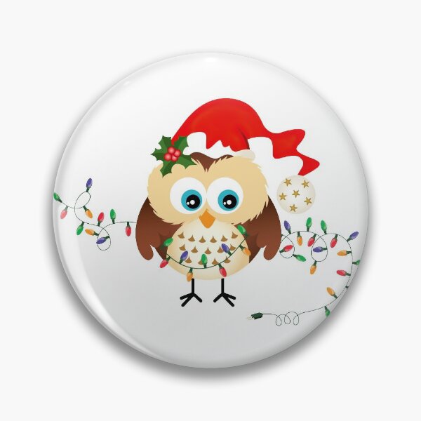 Item preview, Christmas Lights Owl Santa Hat designed and sold by AlysaWithArt.