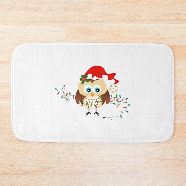 Item preview, Christmas Lights Owl Santa Hat designed and sold by AlysaWithArt.