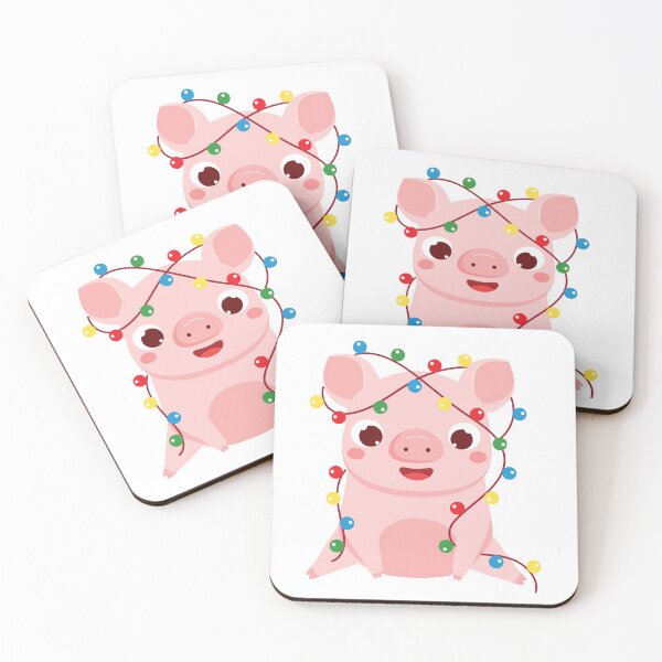 Item preview, Cute Pig Christmas Lights designed and sold by AlysaWithArt.