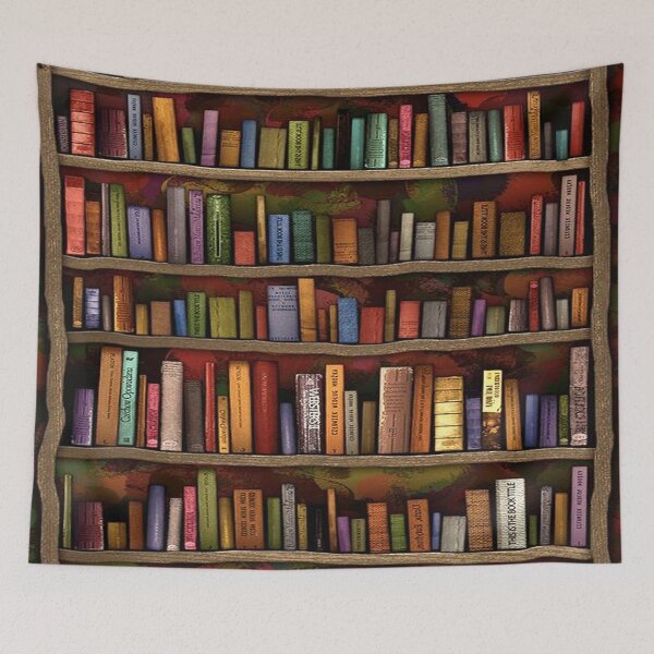 Item preview, Library Vintage Bookshelves designed and sold by AlysaWithArt.